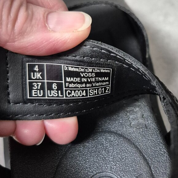 6 Dr. Martens Voss Hydro Black Air Wair Platform Sandals - Picture 12 of 13